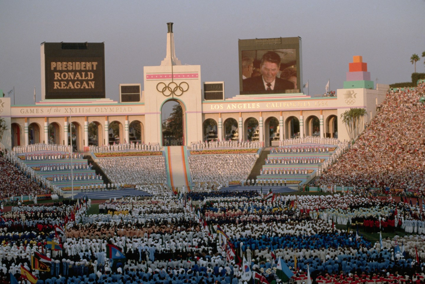 Ronald Reagan Speaks at Olympic Opening Ceremony