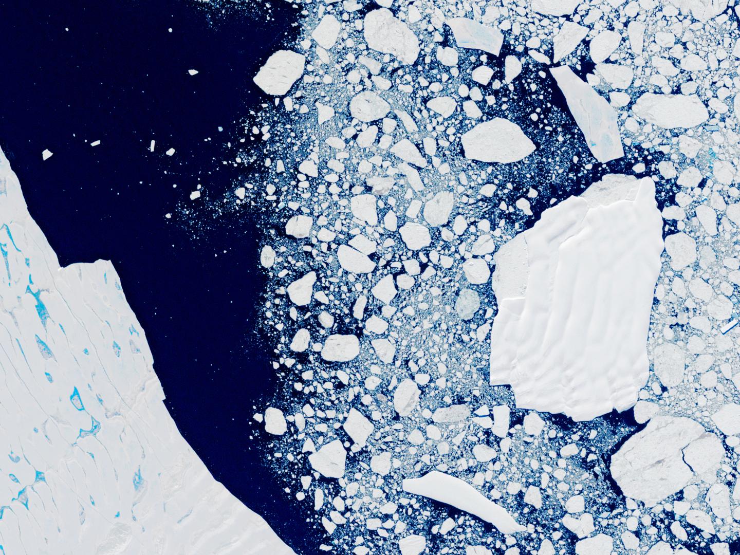 A satellite view of Larsen B Ice Shelf