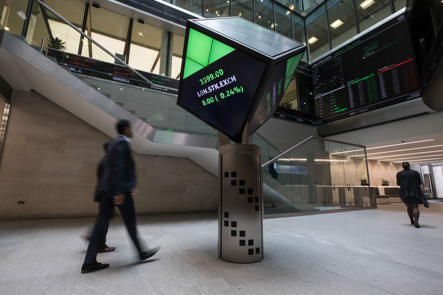 Inside The London Stock Exchange As FTSE 100 Heads For Best Monthly Gain Among Major European Markets