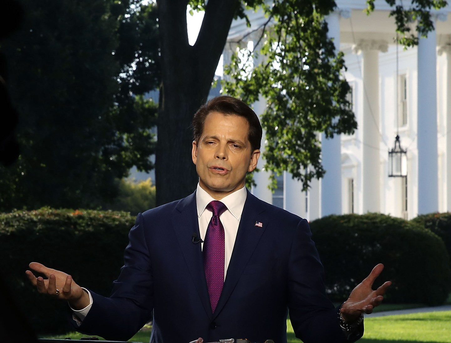 White House Communications Director Anthony Scaramucci Interviewed By Television Reporter At The White House