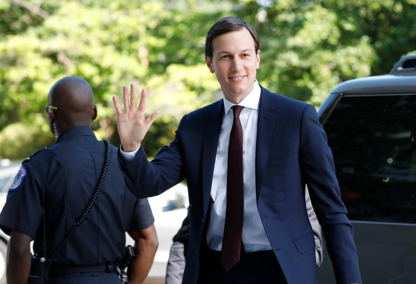 White House Senior Adviser Kushner arrives for closed session of  the Senate Intelligence Committee in Washington