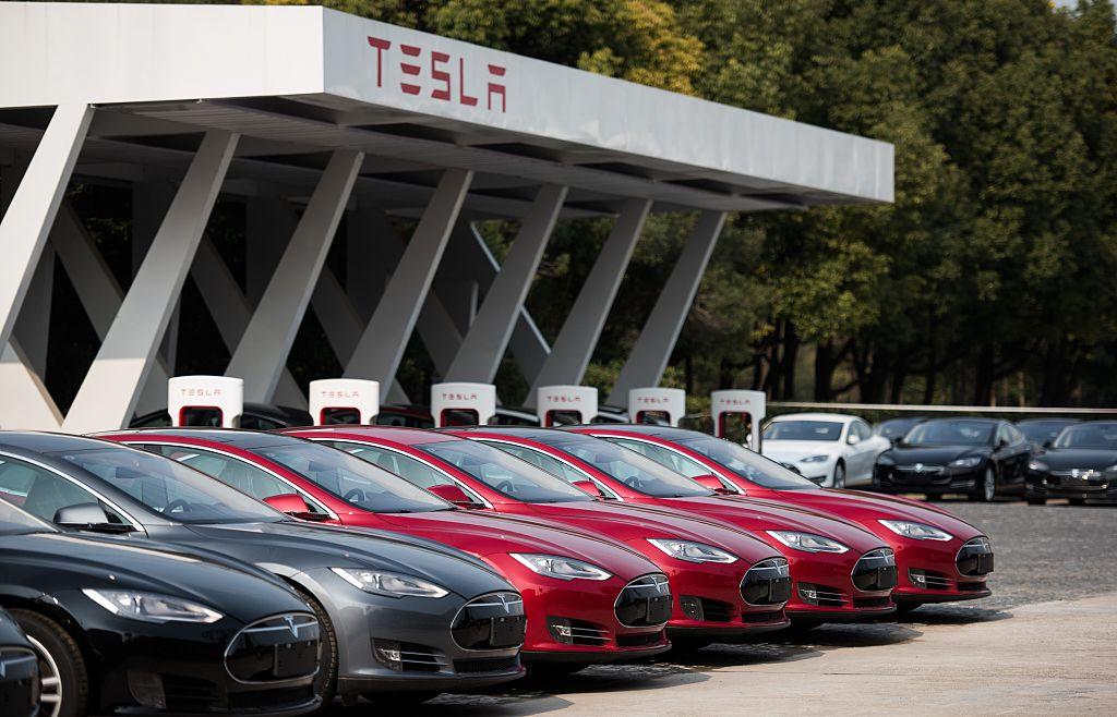 CHINA-AUTO-SHOW-ENVIRONMENT-TESLA