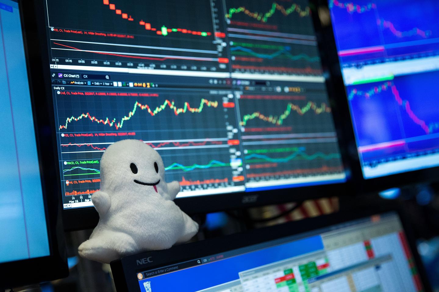 Snapchat Parent Snap Trading on NYSE.