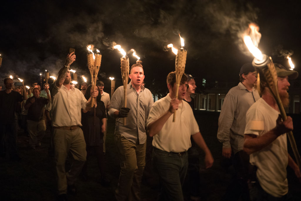 Torch march of white nationalists