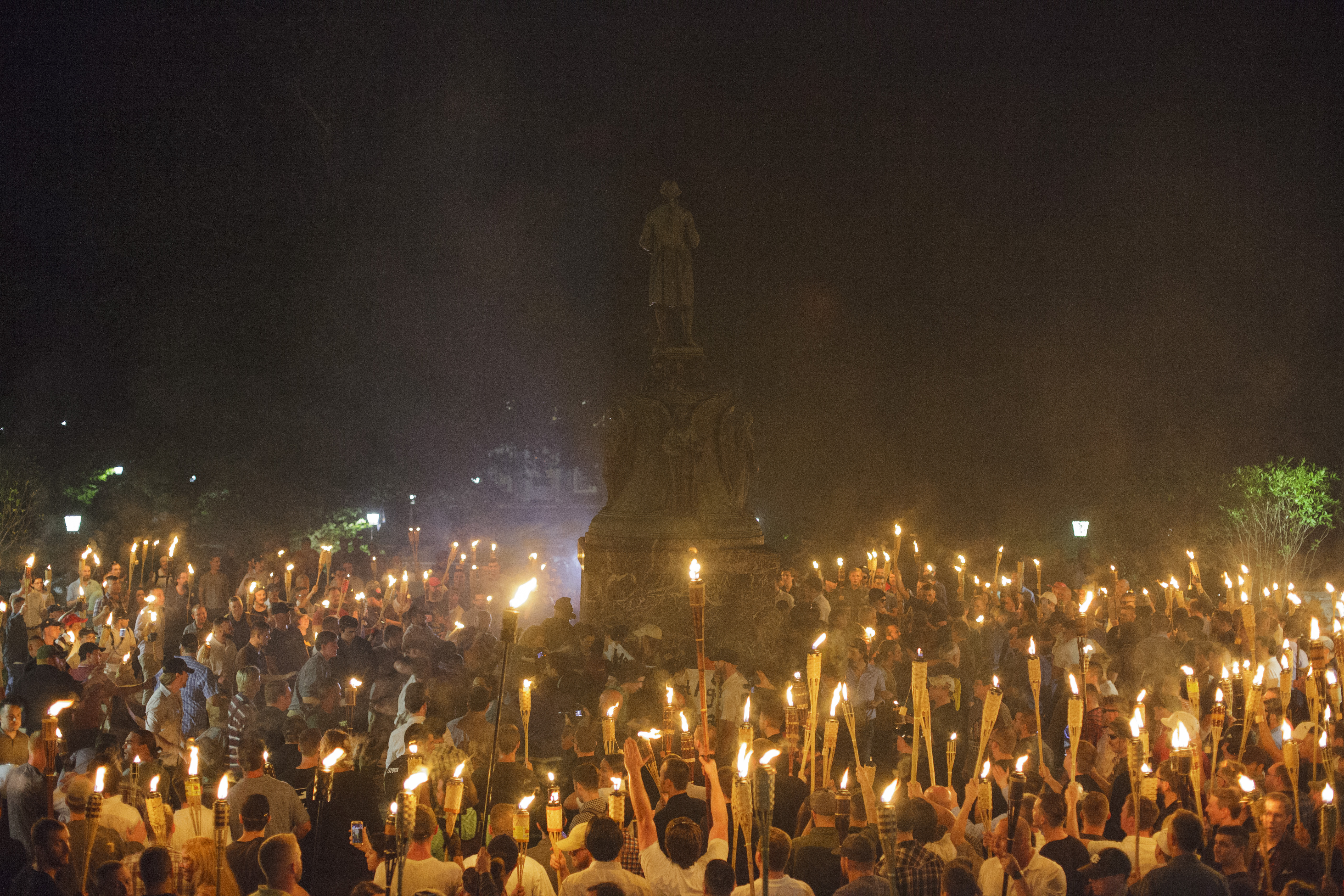 Alt Right, Neo Nazis hold torch rally at UVA.