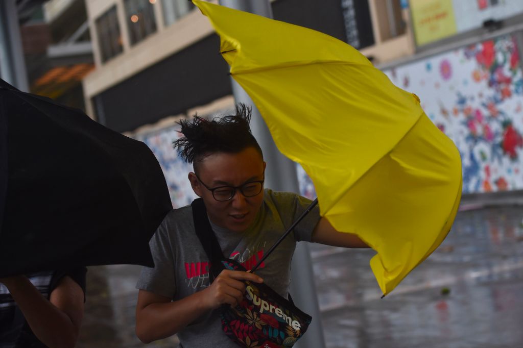 TOPSHOT-HONG KONG-WEATHER-TYPHOON
