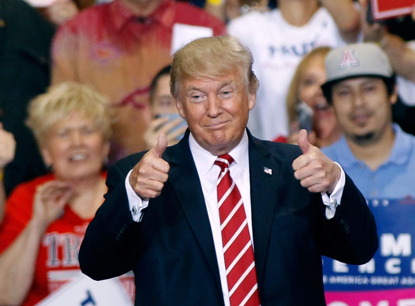 President Trump Holds Rally In Phoenix, Arizona