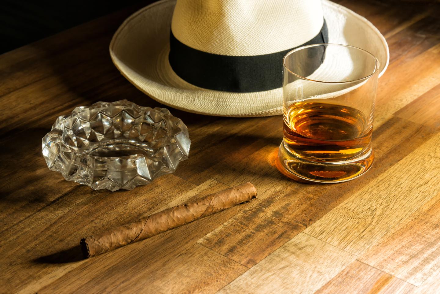 Rum, hat and cigar