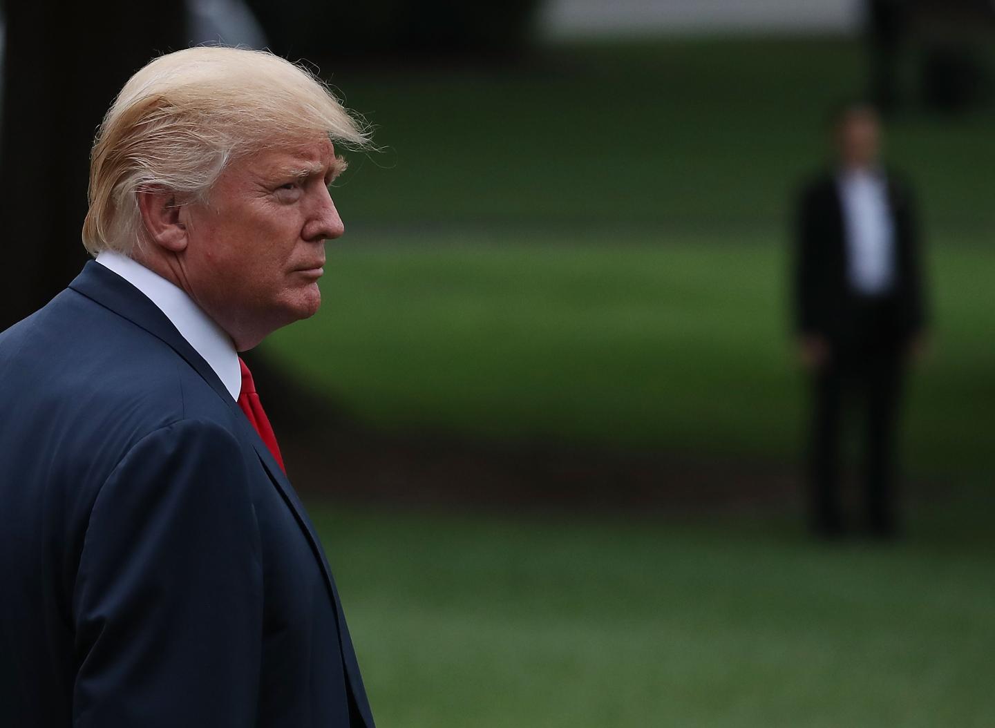 President Trump Departs The White House En Route To New York