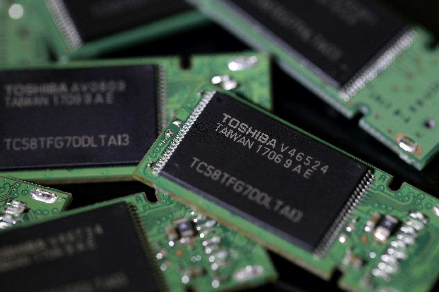 Images Of Toshiba Corp. Flash Memory Products As The Deal To Sell Its Chips Business Near Complete