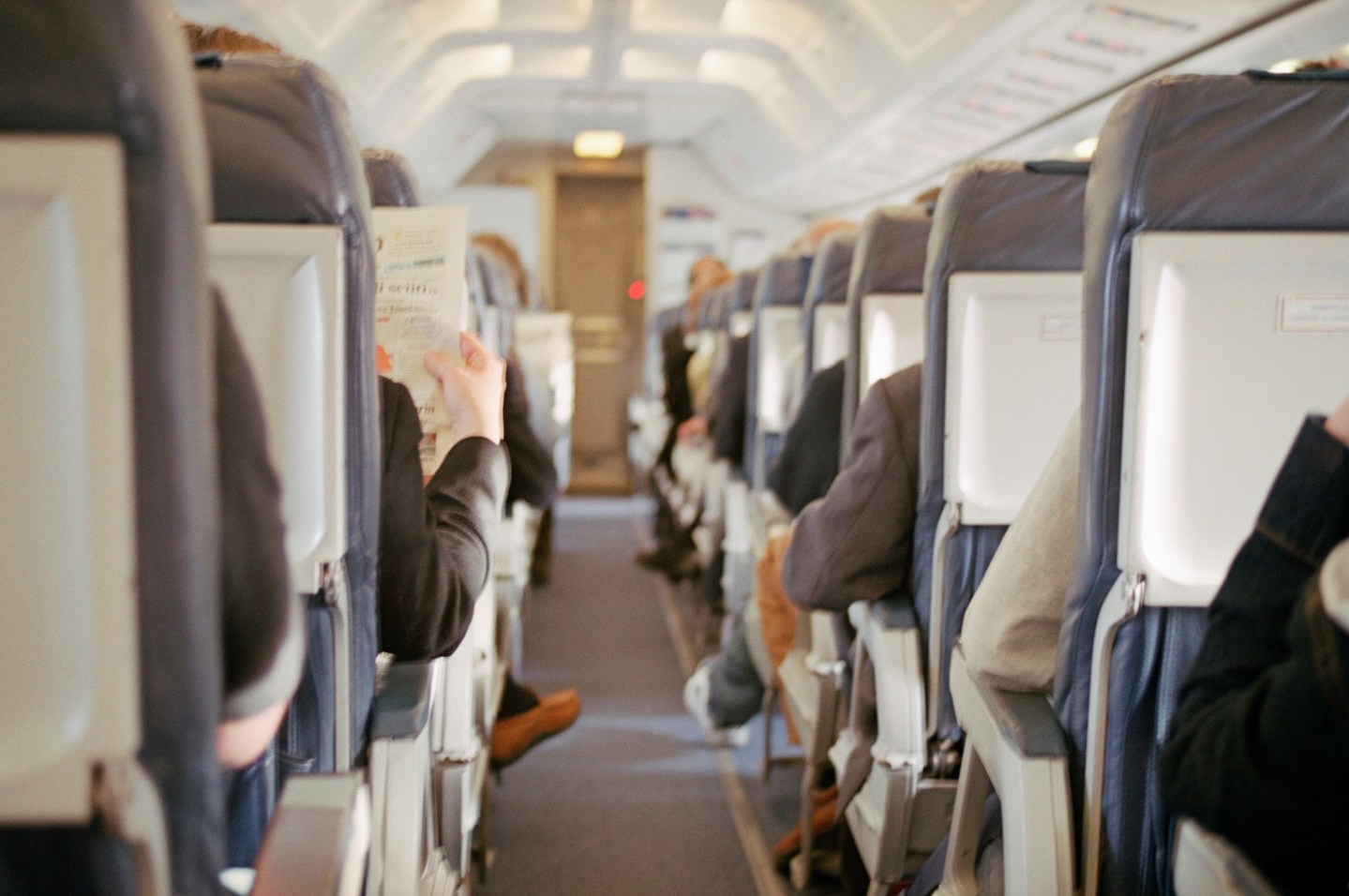 Airplane with passengers.