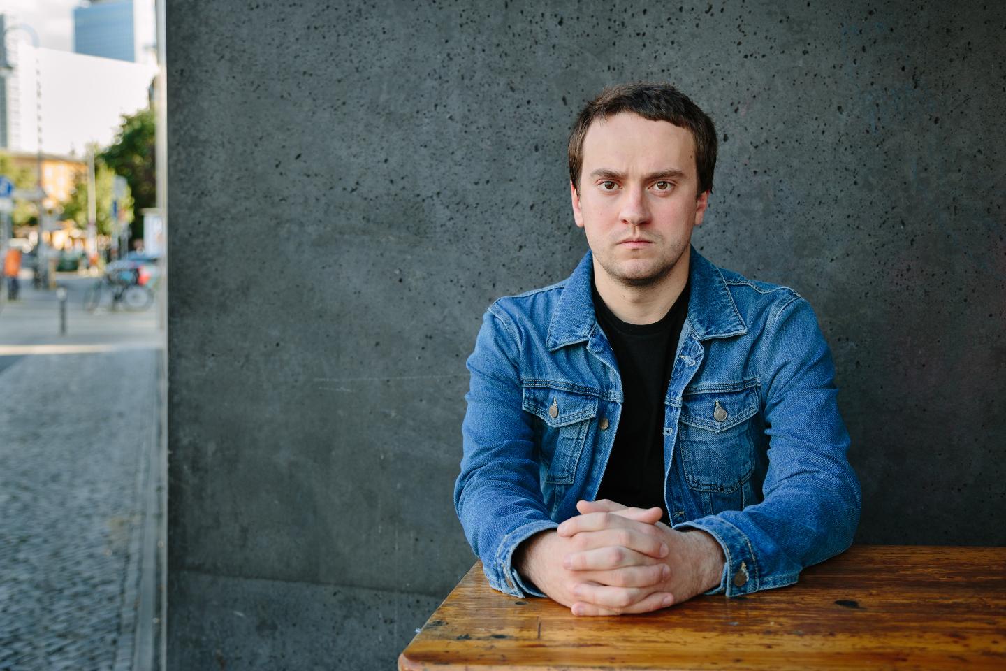 George Hotz, an American tech entrepeneur known for hacking Apple's iPhone and Sony's Playstation 3, as well as for his work on driverless cars, photographed in Berlin. 2017