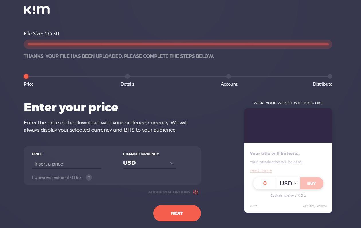 A screenshot of Kim Dotcom's new file-distribution platform, K.im.