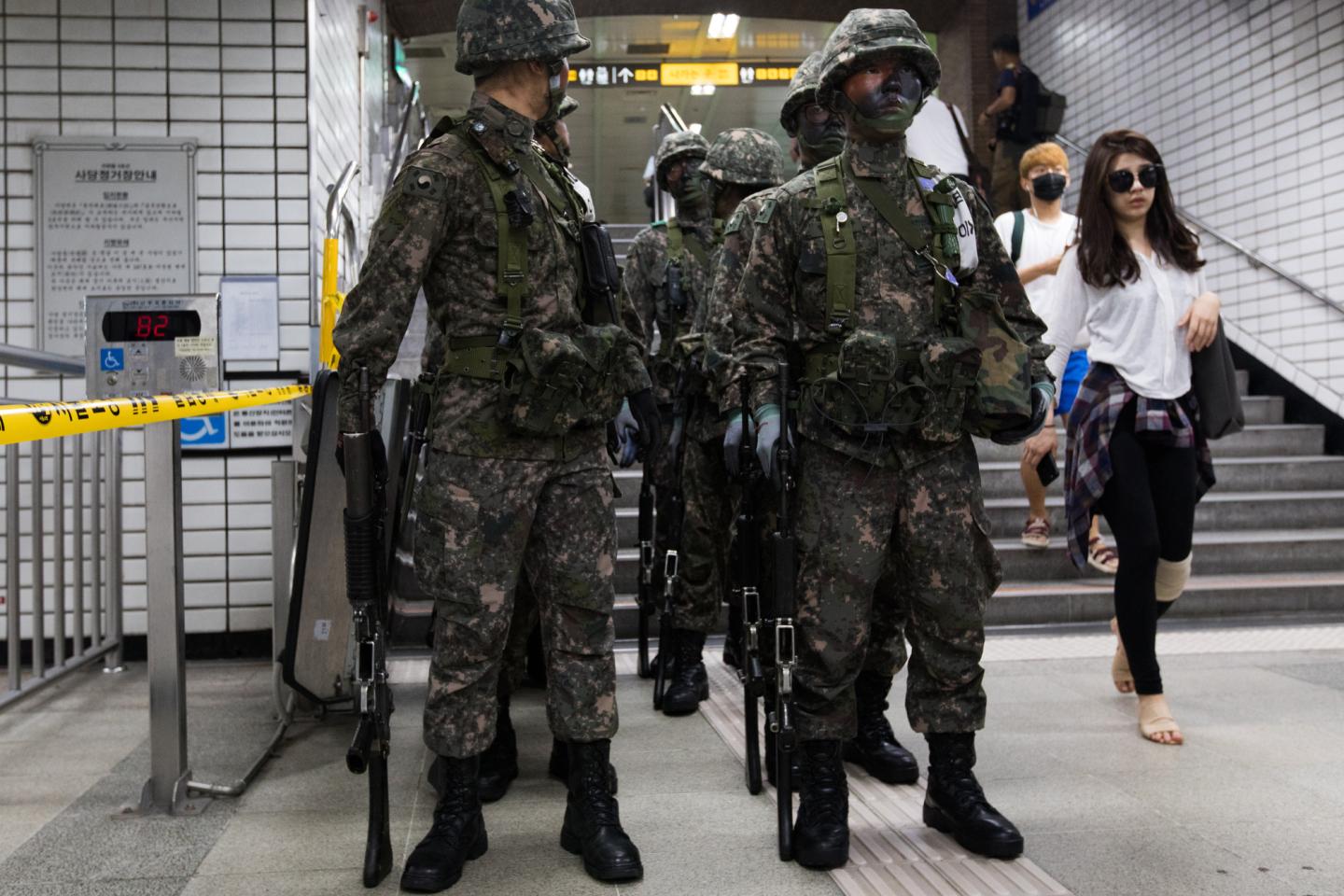 Anti-Terror Drill At A Subway Station On The Sidelines of Ulchi Freedom Guardian Millitary Exercises