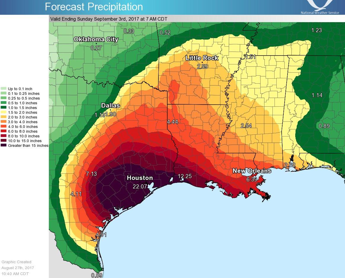Tropical Storm Harvey: Precipitation Forecast