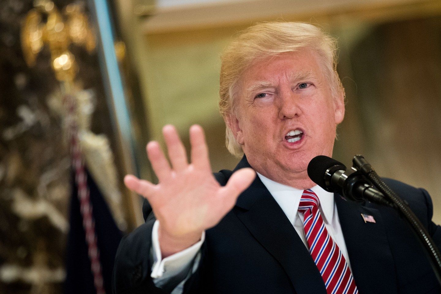 President Trump Speaks On Infrastructure Meeting Held At Trump Tower