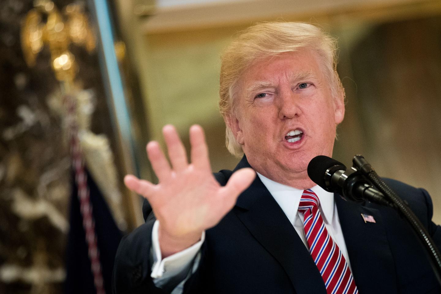 President Trump Speaks On Infrastructure Meeting Held At Trump Tower