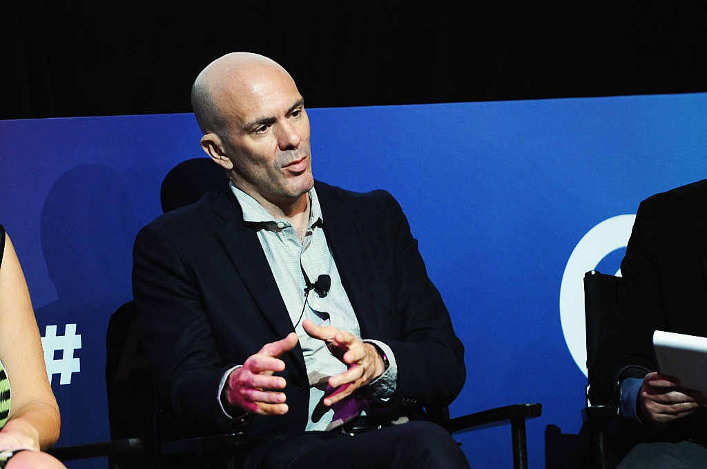 NEW YORK, NY - OCTOBER 01: (L-R)National Geographic SVP Global Experiences & Events Peter van Roden, Creator & Social Influencer Kingsley Russell, VP of Yahoo Marketing Partnerships & Branded Entertainment Rita Drucker, Maker Studios Chief Strategy Officer Courtney Holt, and Superfly Co-Founder Richard Goodstonespeaks onstage at the The Holy Trinity: Experience, Technology & Influencers panel presented by Superfly during Advertising Week 2015 AWXII at the Hard Rock Cafe New York on October 1, 2015 in New York City. (Photo by Ilya S. Savenok/Getty Images for AWXII)