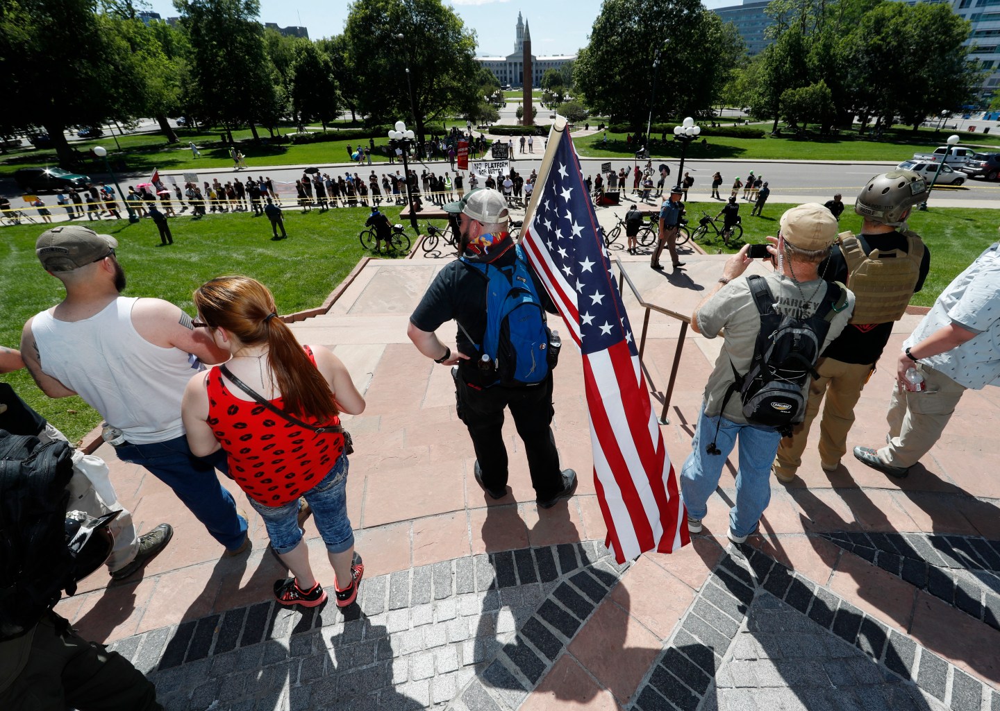 Denver State Capitol, anti Muslim protesters