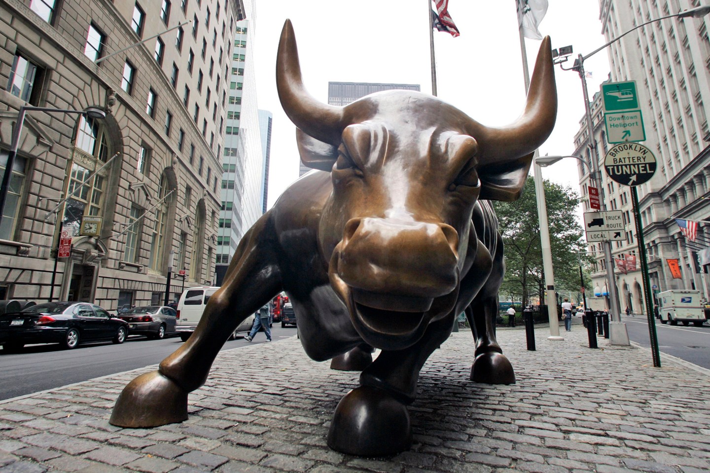 Wall Street Bull Vandalized