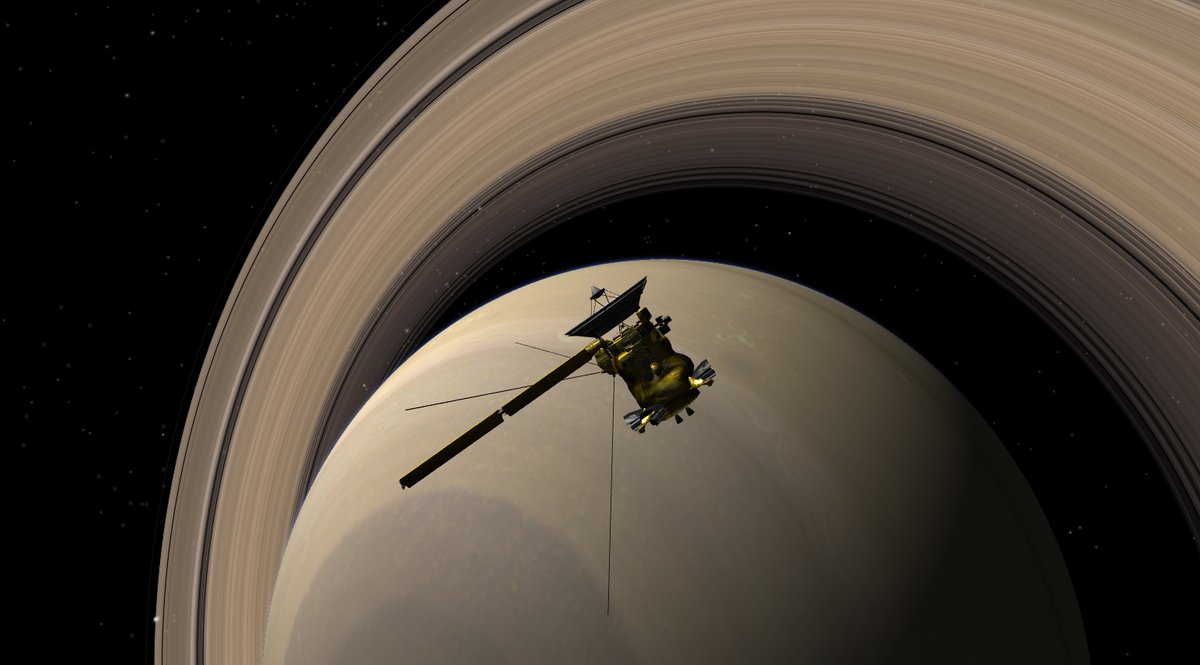 Cassini satellite around Saturn