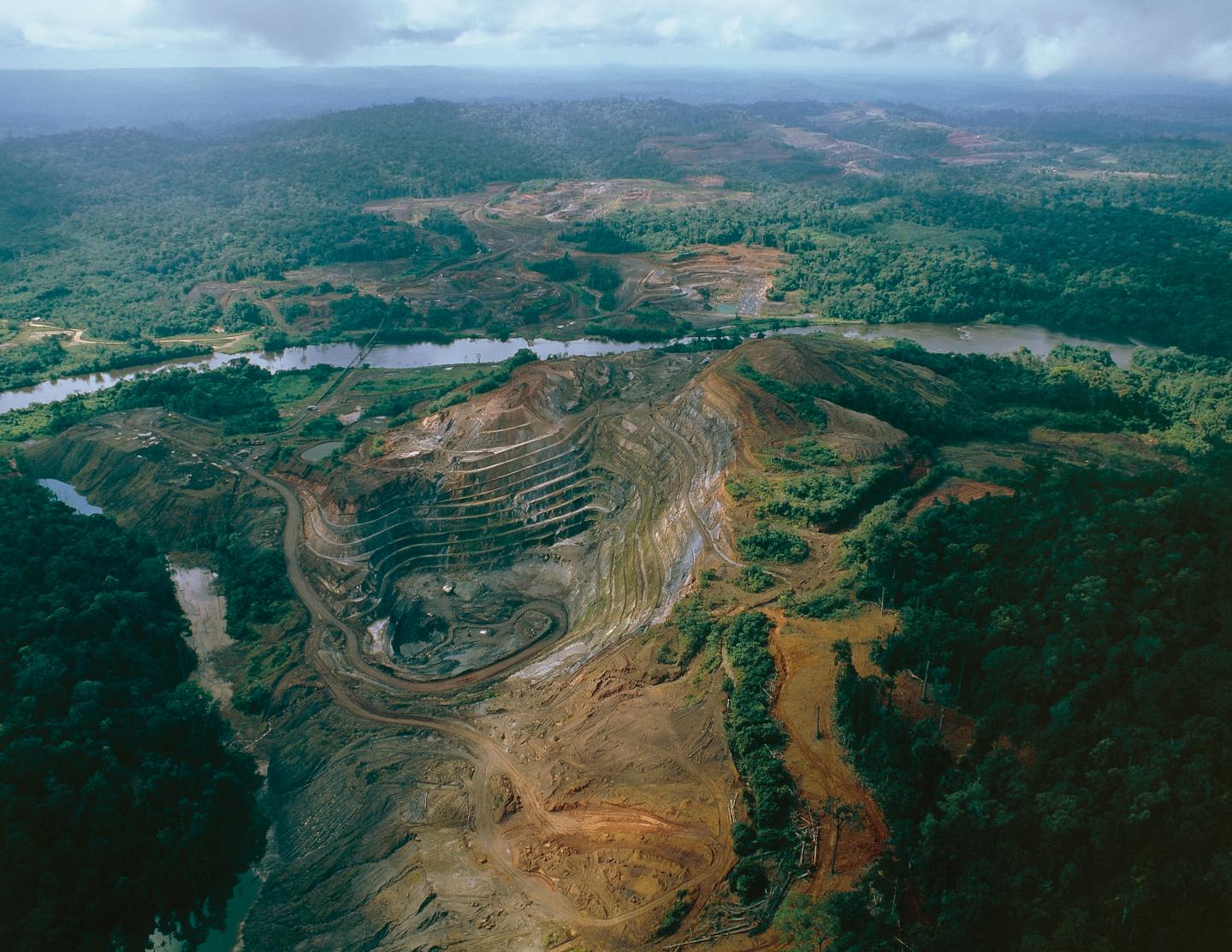 Aerial view of a manganese mine