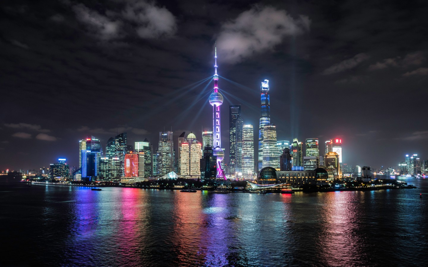 Shanghai skyline at night