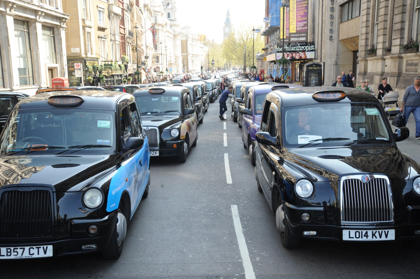 Black Taxi Drivers Protest Against Uber