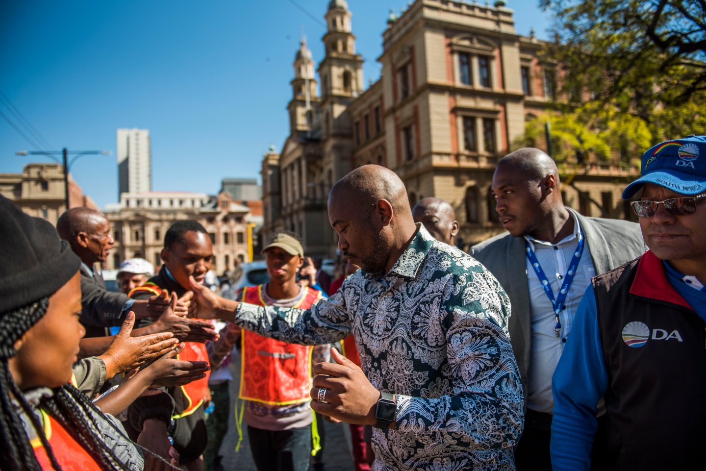 South African main Opposition Party Democratic Alliance marches to Treasury