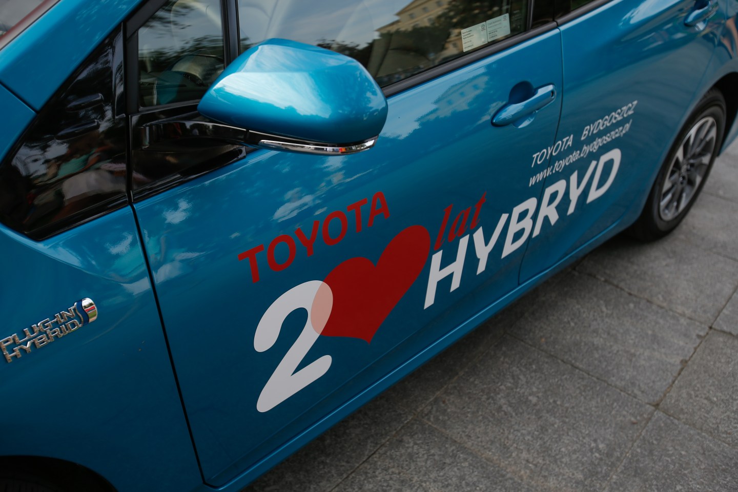 Toyota electric hybrid car on display
