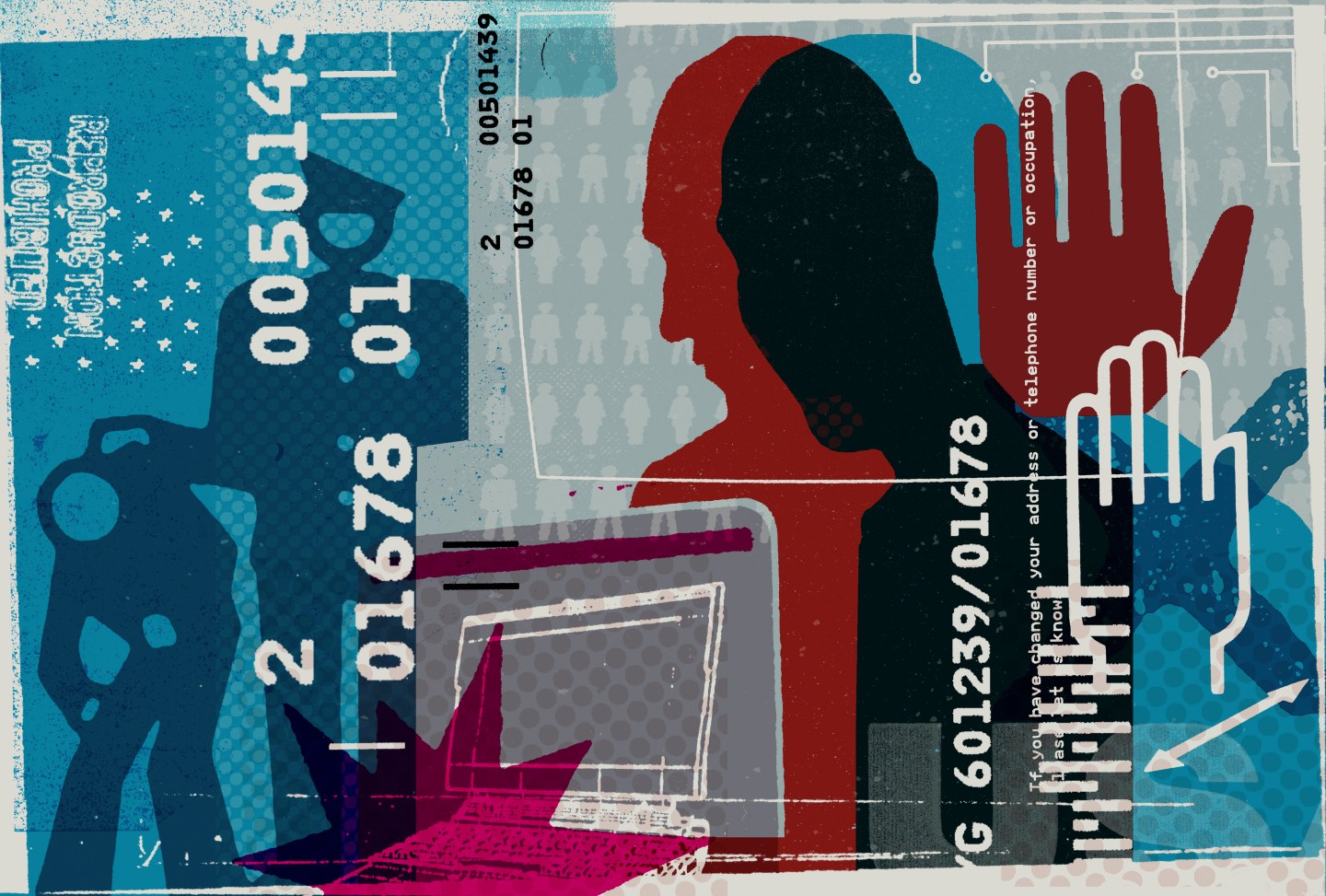 Internet crime collage