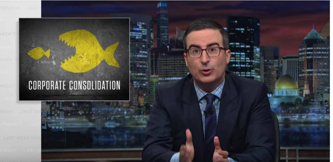 john oliver on hbo talking about corporate consolidation