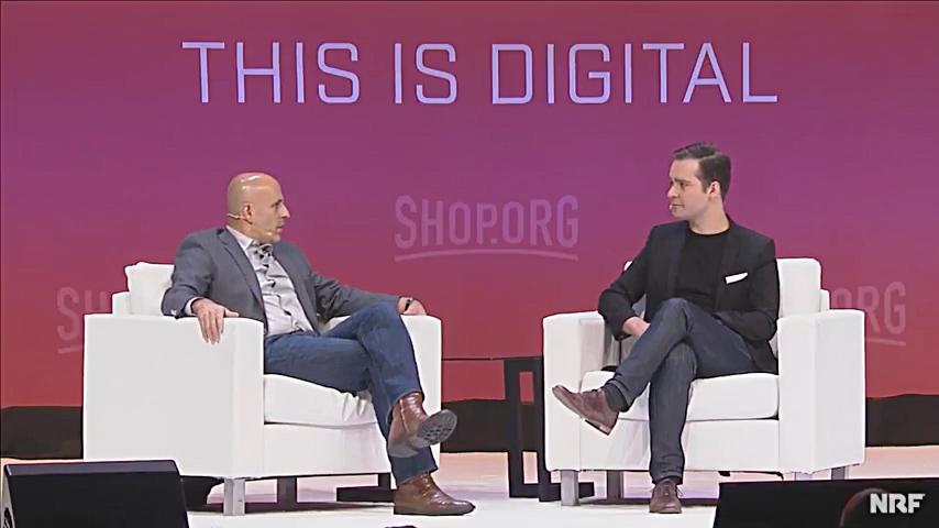 Walmart.com CEO Marc Lore and Fortune digital editor Andrew Nusca at the 2017 Shop.org conference in Los Angeles.
