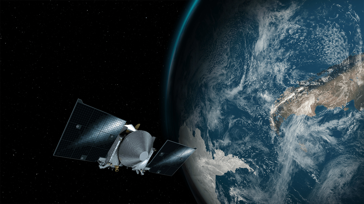 Artist rendition of the ‪‪OSIRIS-REx‬ spacecraft.
