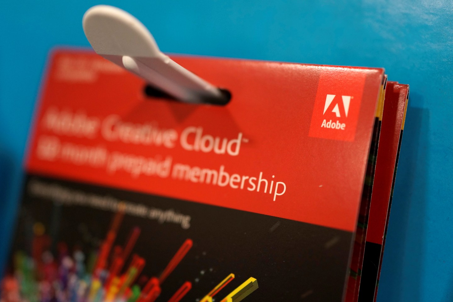 An Adobe Systems software box is seen in Los Angeles