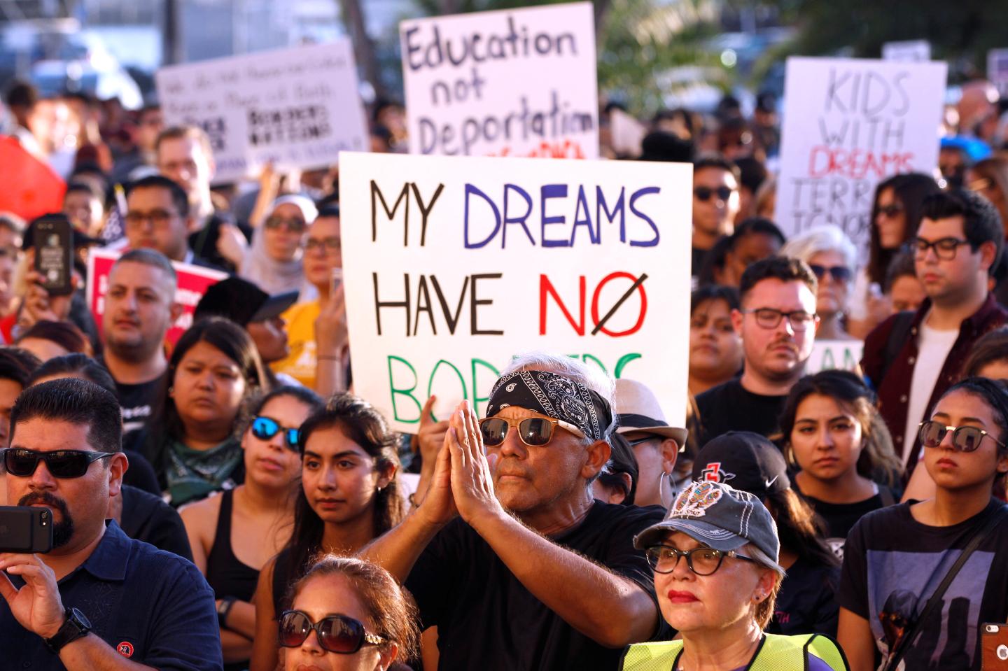 Alliance San Diego hold a protest rally in front of San Diego County Administration Center