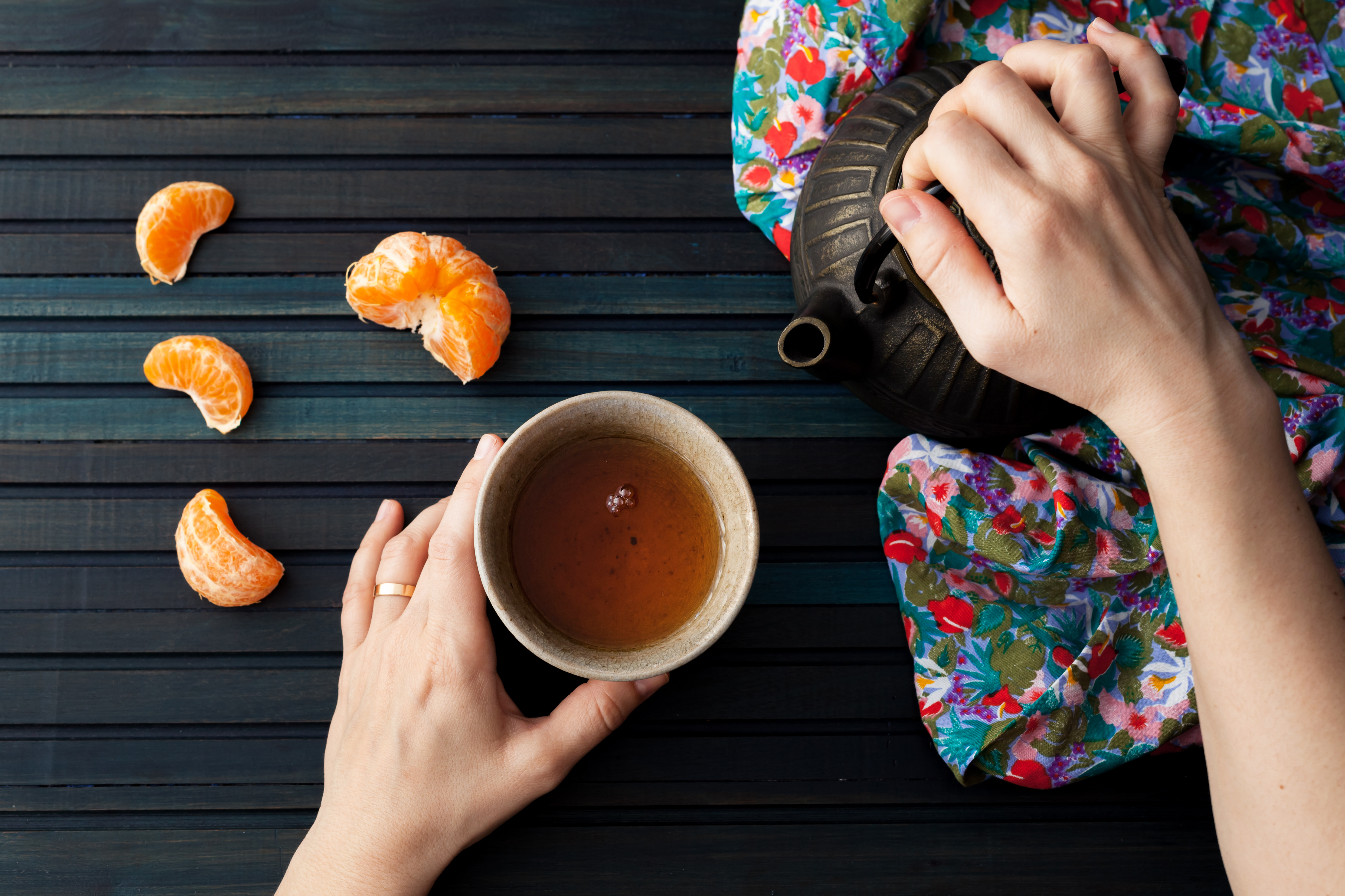 Drinking tea