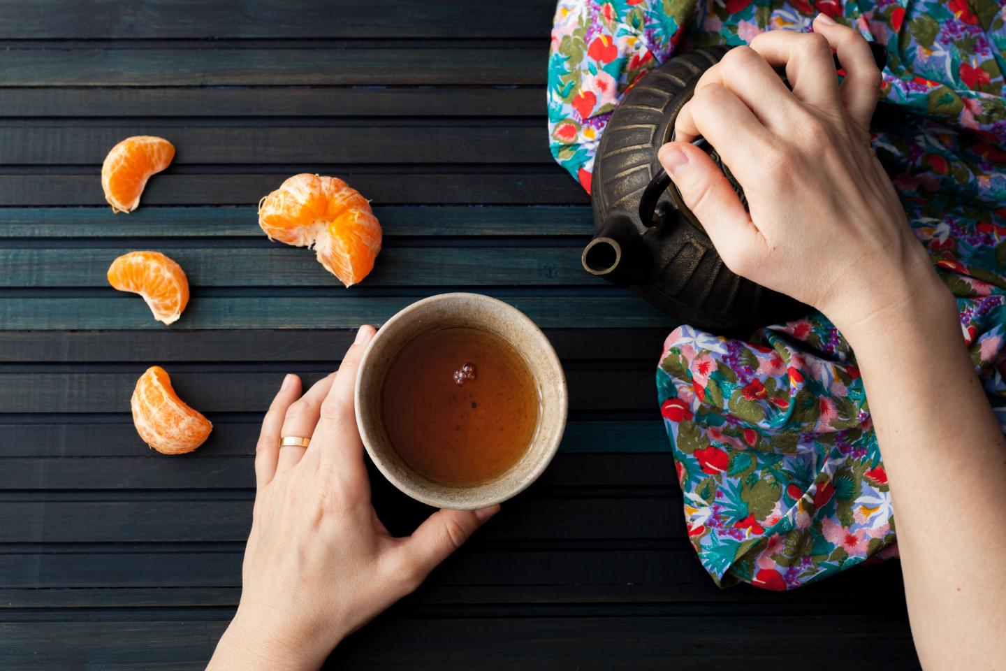 Drinking tea