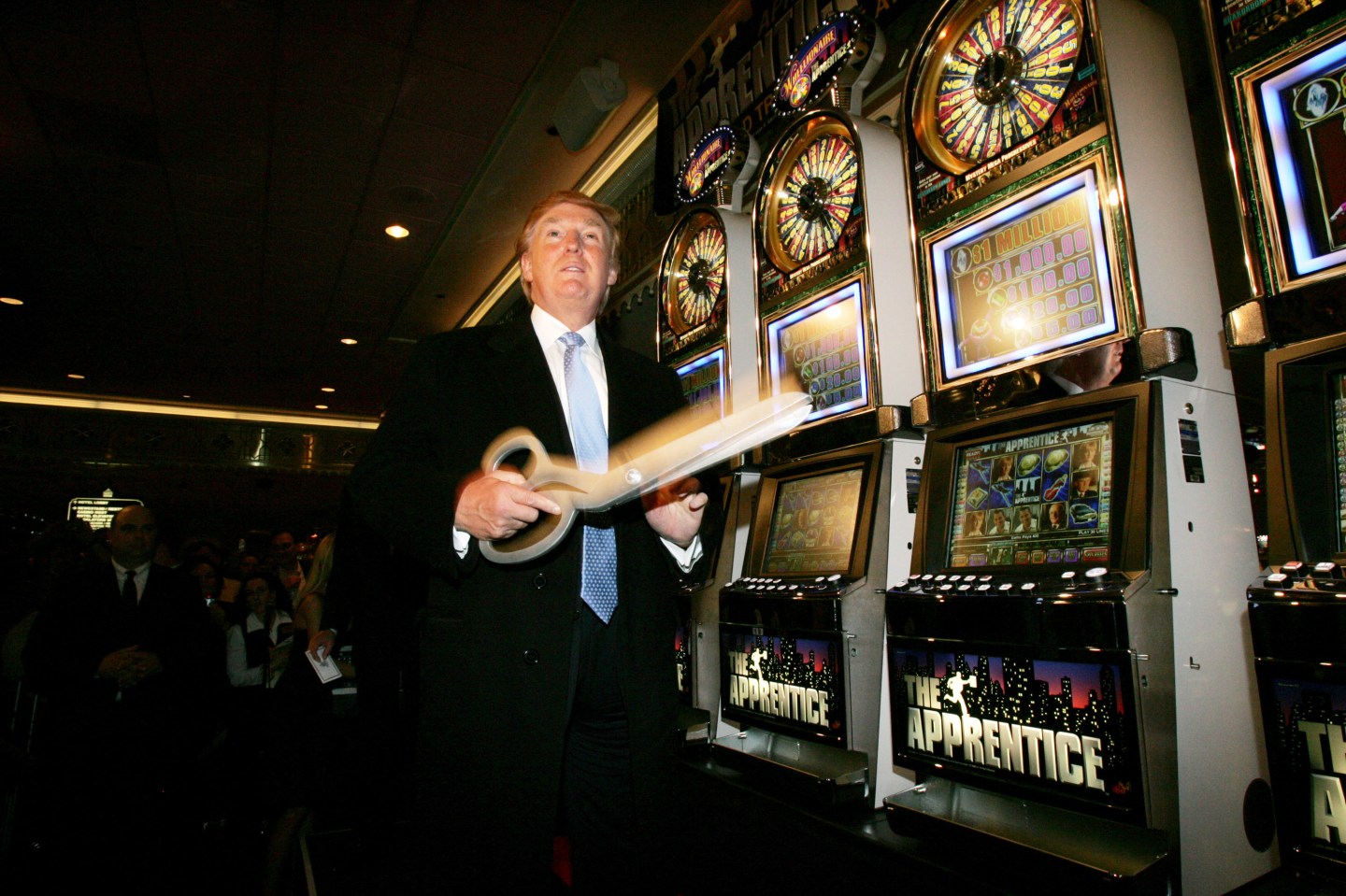 Donald Trump Cutting the Ribbon on his New Apprentice Slots at Taj Mahal