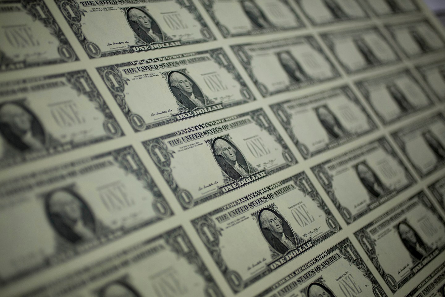 Operations At The Bureau Of Engraving And Printing As The $1 Bill Is Printed