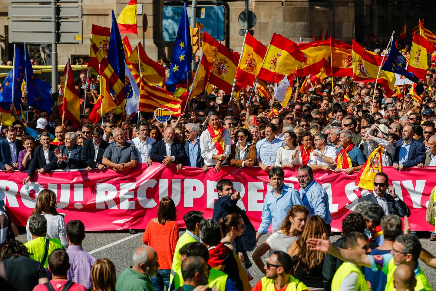 Pro-Unity Rally Held In Barcelona Against Catalonian Independence