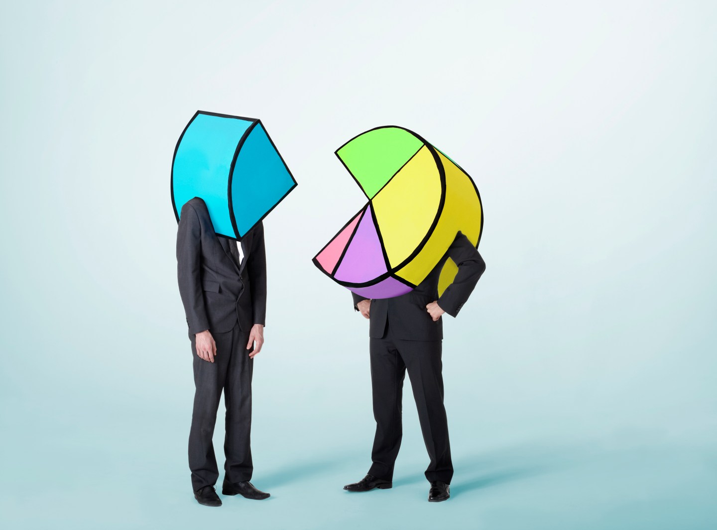 Big pie chart looking at small pie piece