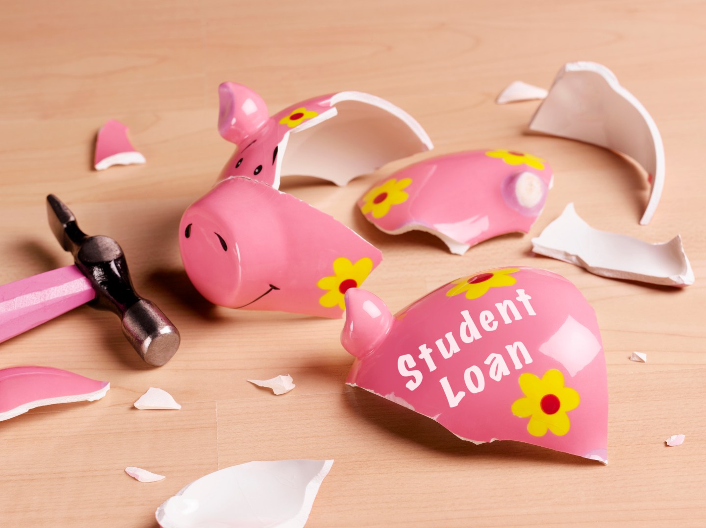 Broken piggy bank