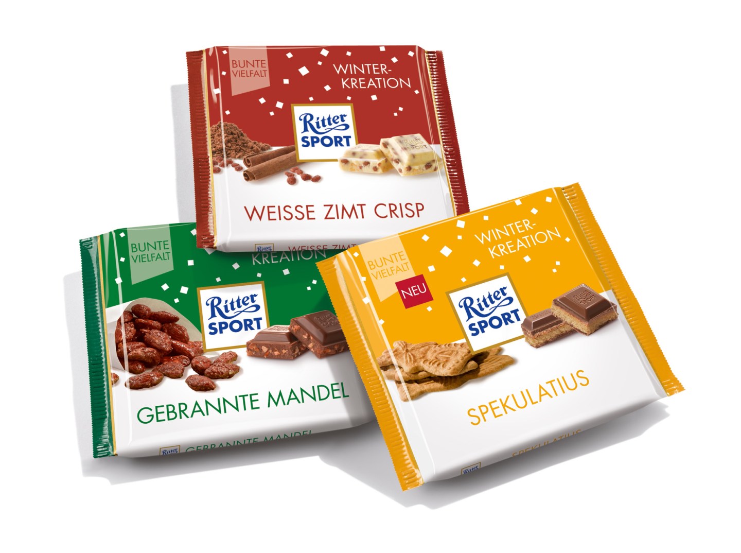 The 2017 Ritter Sport winter collection.