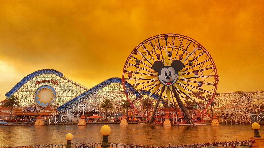 Disneyland is seen as wildfires rage across northern California, in Anaheim