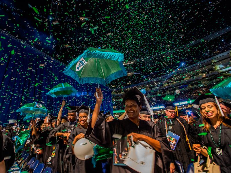 Tulane college students at a graduation ceremony