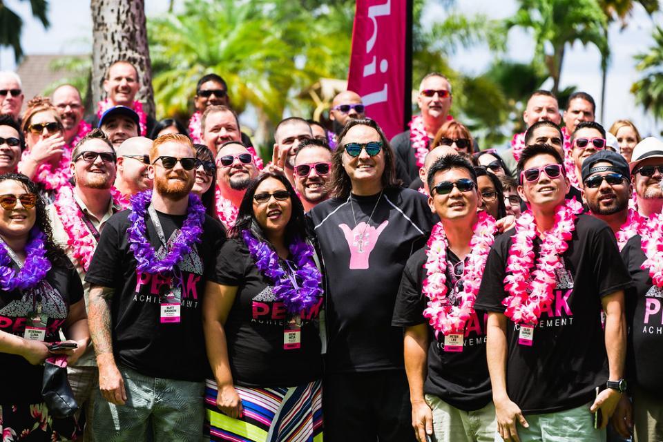 T-Mobile CEO John Legere with employees