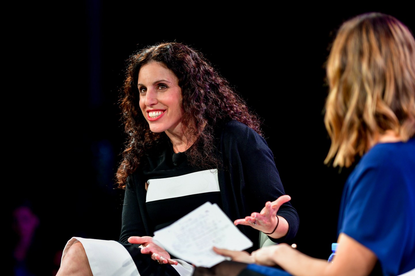 360i CEO Sarah Hoffstetter with Fortune's Leigh Gallagher at the 2017 Fortune Most Powerful Women Next Gen Summit in Laguna Niguel, Calif.