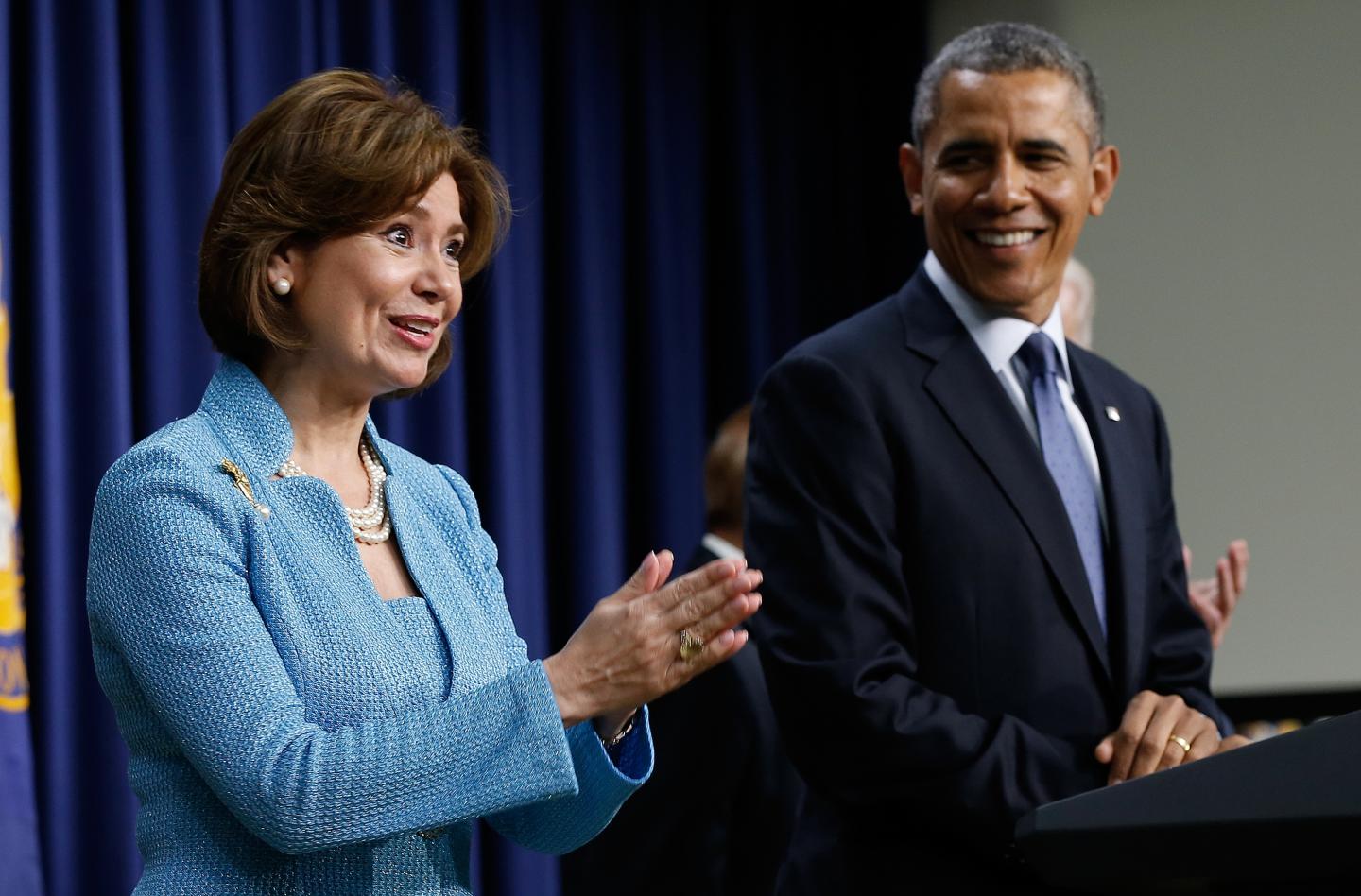Obama And Biden Attend Ceremonial Swearing In Of Maria Contreras-Sweet As Small Business Administration Chief