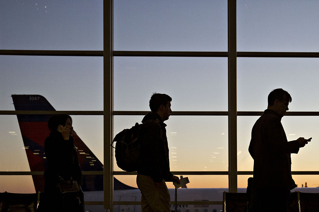 Travelers At Ronald Reagan Airport Ahead Of Thanksgiving Holiday